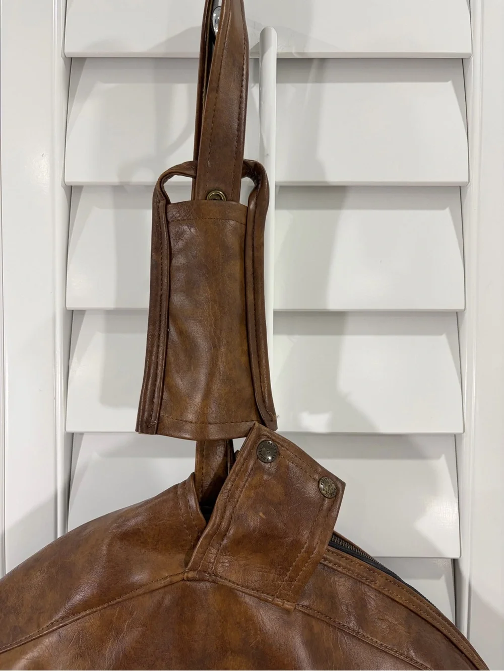 Vintage Brown Leather Travel Suit Garment Bag